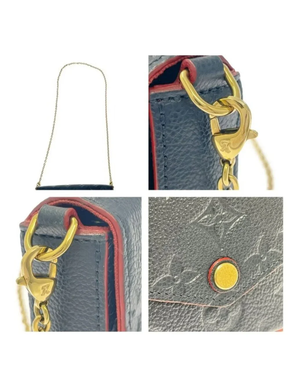 Louis Vuitton Monogram Empreinte Pochette Felicie Marine Rouge - Picture 8 of 10